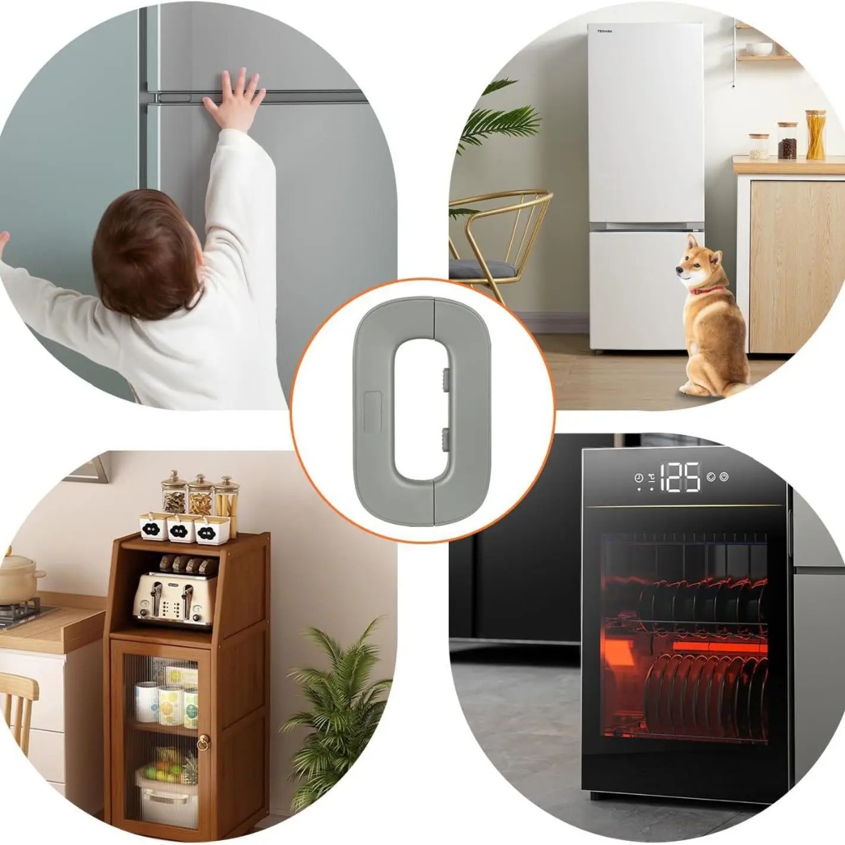 Child Safety Locks Home Refrigerator Lock for Kids Security Protection Baby Anti-Pinch Hand Refrigerators Door Dedicated Buckles