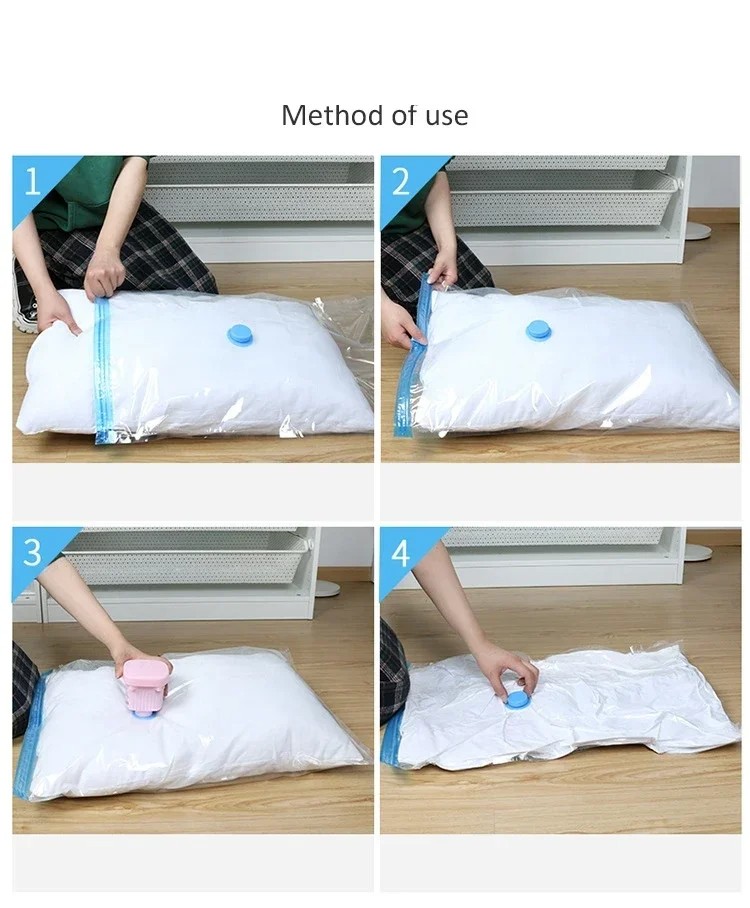 Vacuum Storage Organizer Bags, Travel Suitcases Essentials, Wardrobe Clothes Compression Packaging Sealing Bag Camping Equipment